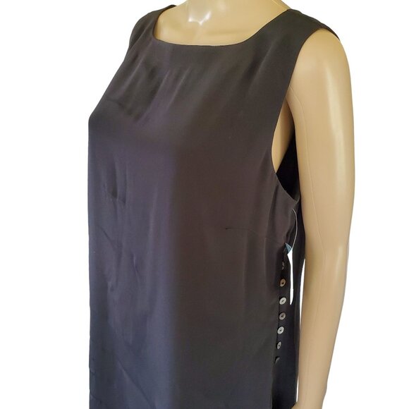 Max Studio Little Black Dress Womens XL Sleeveless Side Button Lined Back Zipper - Picture 11 of 11